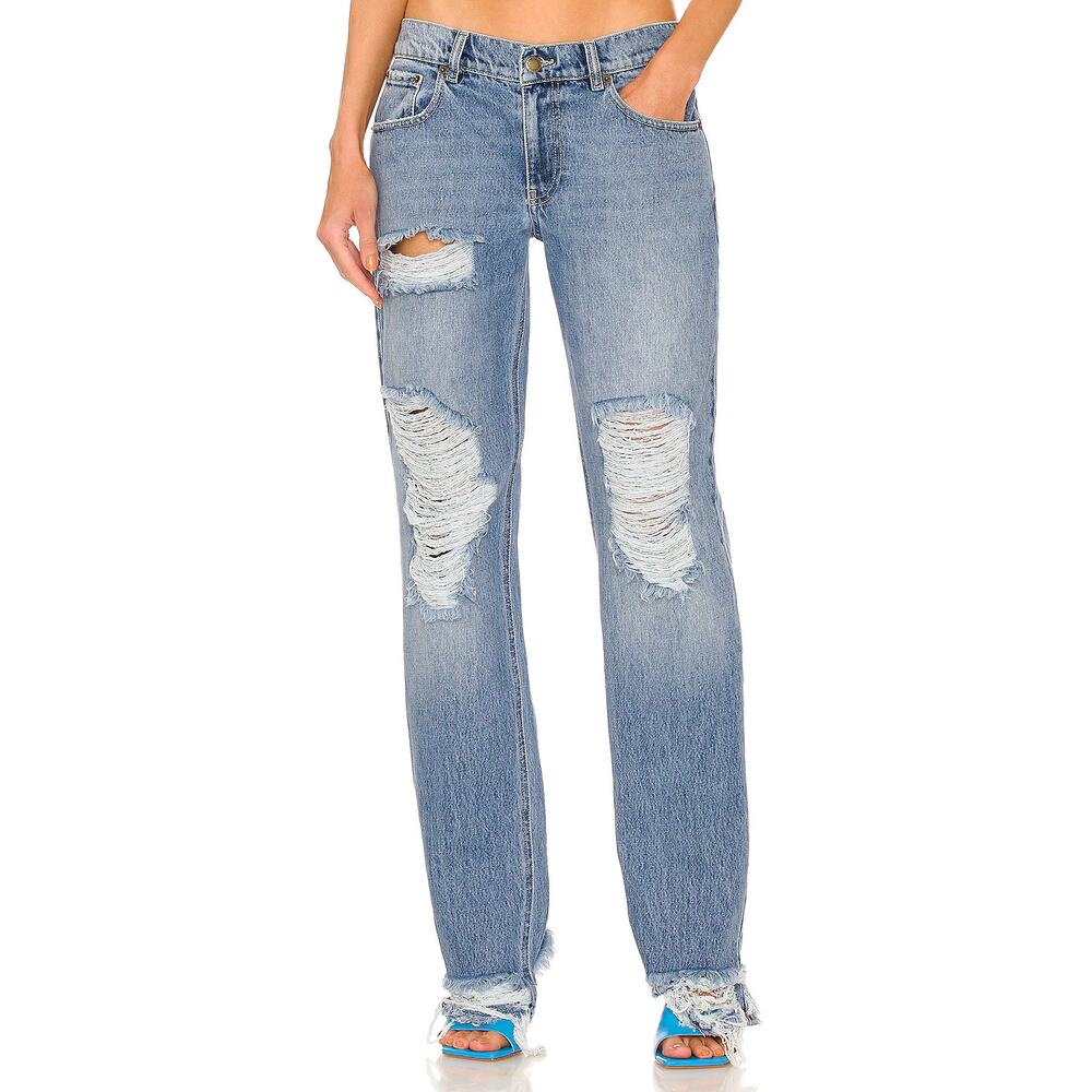Retrefete x REVOLVE Maggie Low Rise Jeans light blue coastal size 26 90s punk